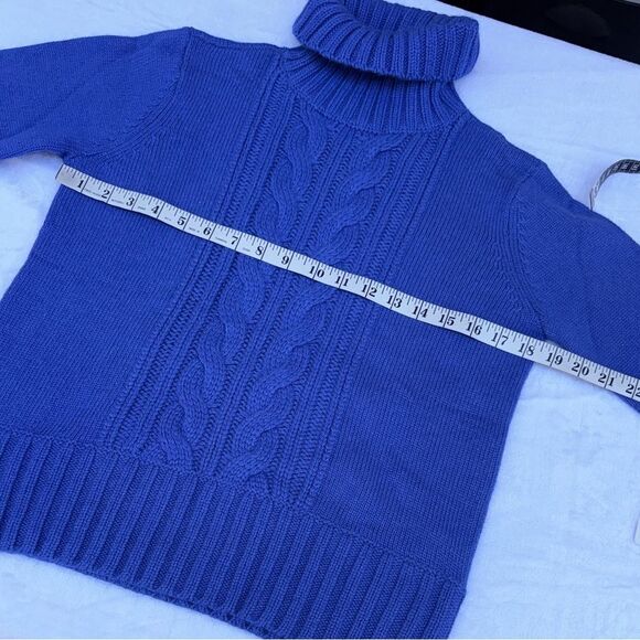 Liz Claiborne Cable Knit Silk Angora Rabbit Hair Turtleneck Sweater Size Small - Picture 7 of 12
